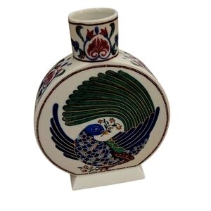 Elizabeth Arden BYZANTIUM Empty Purfume Decamter Vintage Made In Japan Peacock